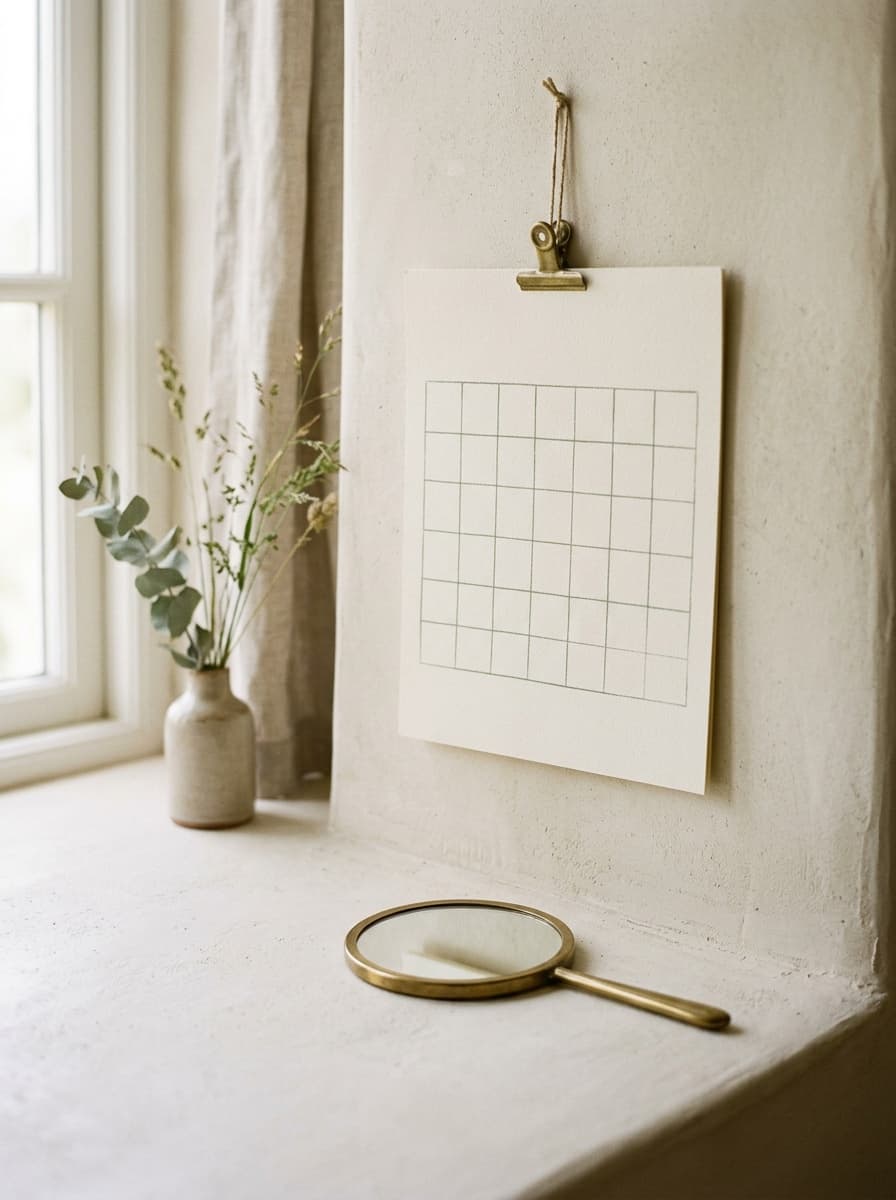 Calendar and a small mirror